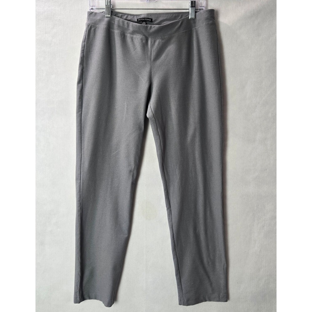 Eileen Fisher Medium Pants Gray Business Formal Pull On Tapered Ankle Slim #1088 - Picture 2 of 8